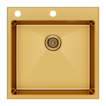 Мойка Paulmark KRONER-EDGE 51 PM775151-BG 510х510х200 мм, нержавеющая сталь, брашированное золото