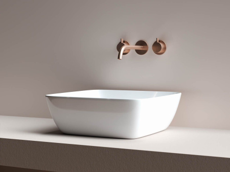Умывальник чаша Ceramicanova FORM накладная квадратная 420*420*145мм, Белый, CN2002