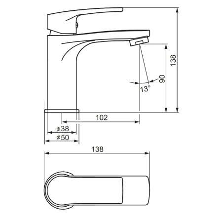 480210000 Eclipse 2.0 Смеситель для умывальника Damixa, хром
