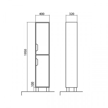 Шкаф-пенал Аква Родос Рома правый АР0001728