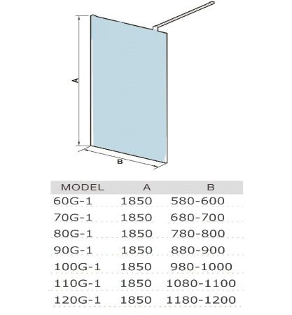 Душевая перегородка WeltWasser WW400 80G-1 800х1850 мм