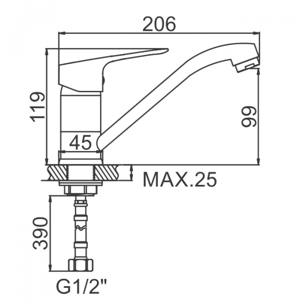 Смеситель для мойки Ledeme H49 L4549-2