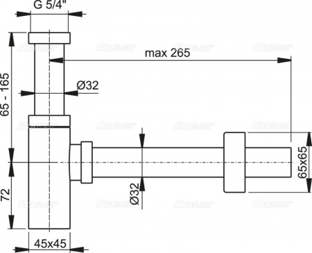 Сифон для умывальника AlcaPlast A401