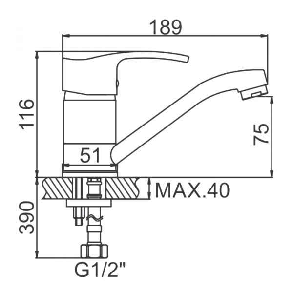 Смеситель для мойки Ledeme H64 L4564