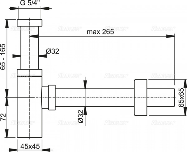 Сифон для умывальника AlcaPlast A401