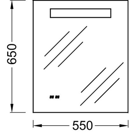 Зеркало Jacob Delafon Rythmik Formilia 55 EB1158-NF с подсветкой с часами, подогревом и ИК-выключателем