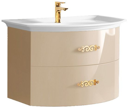 Тумба под умывальник Belux Версаль НП 80-02 Бежевый глянцевый