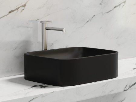 Умывальник чаша накладная прямоугольная Ceramicanova Element 505*380*150мм, черный матовый, CN6052MB