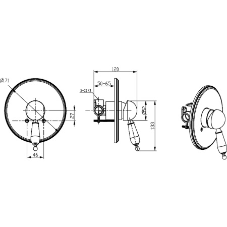 Смеситель для душа Boheme Provanse Ripresa 365 Бронза