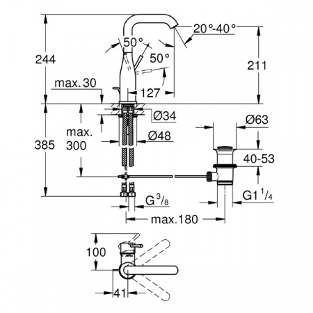 Смеситель для умывальника Grohe Essence New 32628001 (хром)