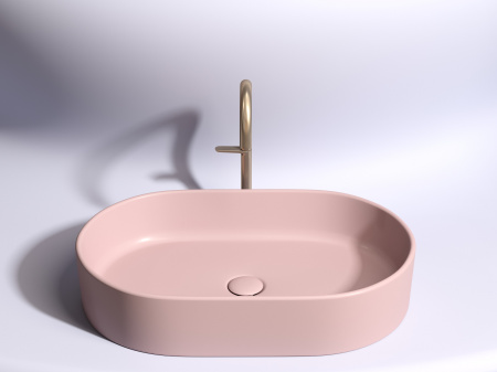 Умывальник чаша накладная овальная Ceramicanova Element 608*385*122мм, Розовый матовый, CN6048MP