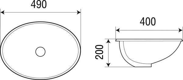 Раковина подвесная WeltWasser WW DEILBACH 6016 490х400х185