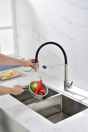 Смеситель для кухни Paulmark HALT Ha214021-Ni, никель