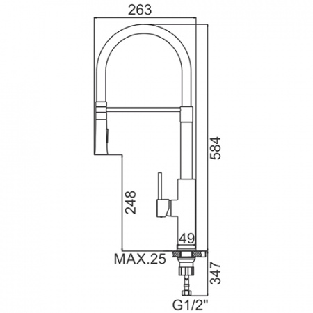 Смеситель для мойки с гибким изливом Ledeme L4097-9