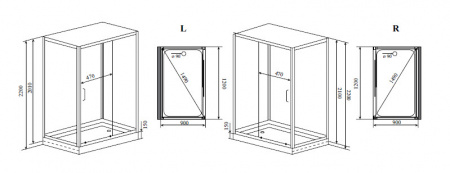 Душевая кабина Timo Premium HELMA Н-520 R 90x120x220