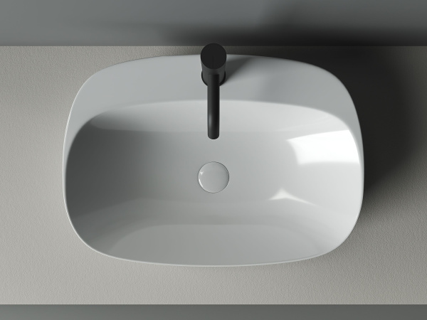 Умывальник чаша накладная овальная Ceramicanova Element 595*420*155мм, Белый, CN5012