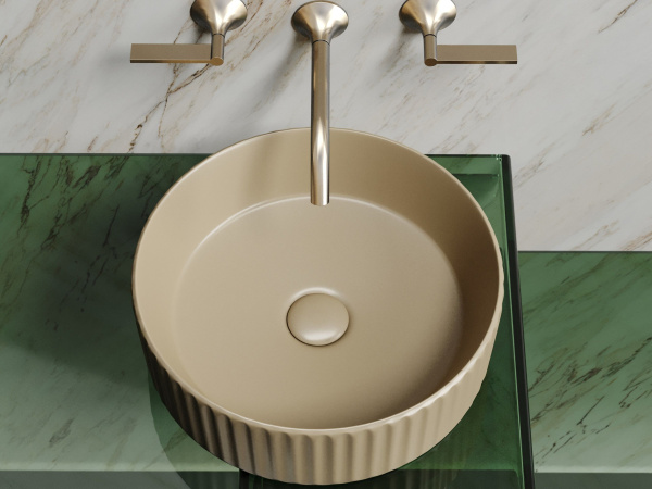 Умывальник чаша накладная круглая Ceramicanova Element 360*360*115мм, капучино матовый, CN6057MC