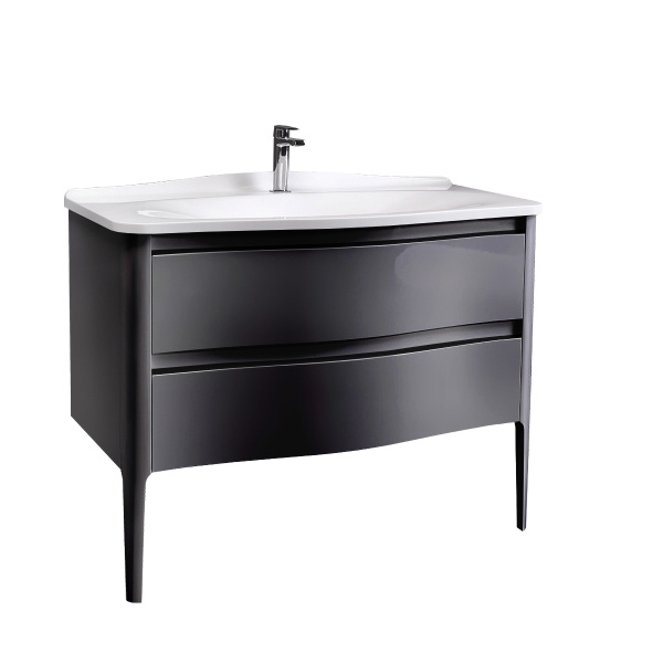 Тумба под умывальник Belux Анжело напольная 110-02, Черный глянцевый