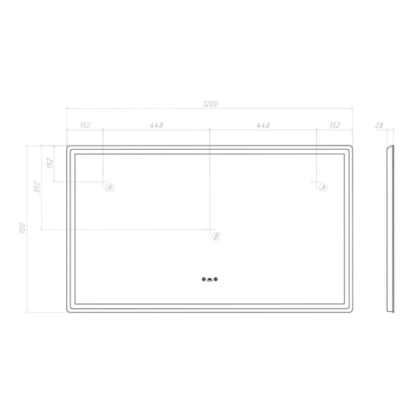 Зеркало VIGO Geometry Step 1200