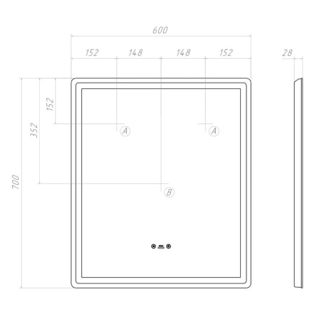 Зеркало VIGO Geometry Step 600
