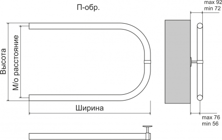 Полотенцесушитель Terminus П-образный 500х500