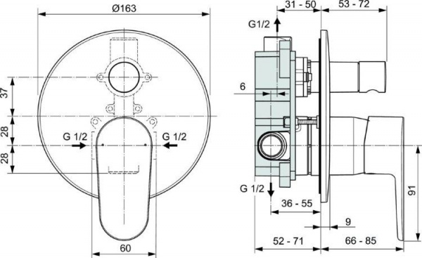 Смеситель для ванны и душа Ideal Standard Cerafine Model O A7193XG черный матовый