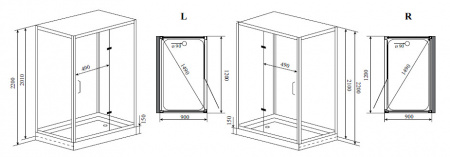 Душевая кабина Timo Premium PURO Н-511 R 90x120x220