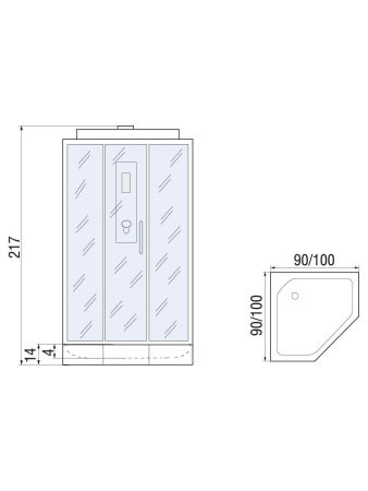Душевая кабина River PENTA 90 900х900х2170мм