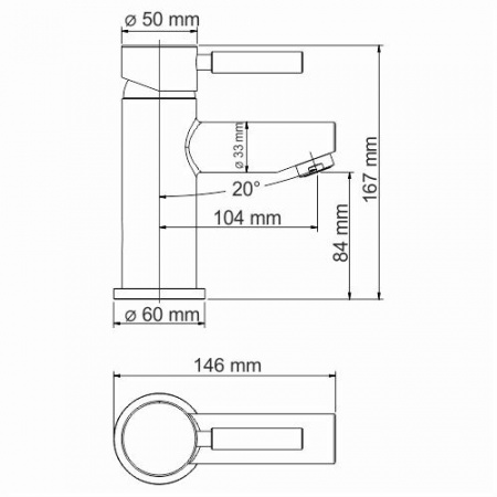 Термостатический смеситель для умывальника Wasserkraft Main 4103T