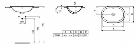 Умывальник Ideal Standard Connect E504901 62 см