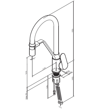 F8007802 Like, Смеситель для кухни AM.PM с каналом для питьевой воды и гибким изливом, хром