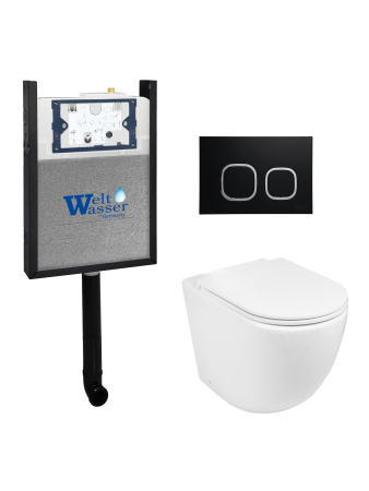 Комплект инсталляции с унитазом Weltwasser AMBERG 404 + MERZBACH 002 GL-WT + AMBERG RD-BL