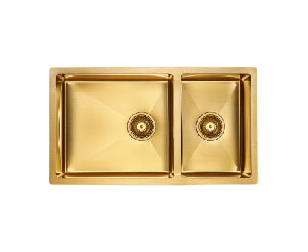Мойка Paulmark GERBERG 78/2S UNI PM227844-BG 440х780х200 мм, нержавеющая сталь, брашированное золото