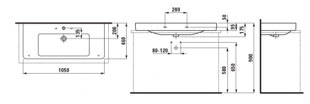 Умывальник Laufen Pro S 8169660001041 105x46x9