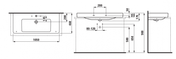 Умывальник Laufen Pro S 8169660001041 105x46x9