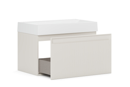 Тумба под умывальник Belux Базель подвесная 80-01, Светлый Миндаль матовый