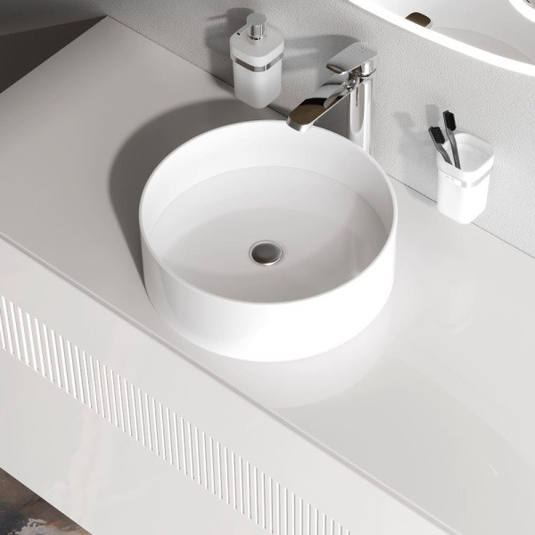 M8FWCC40400WG Func Раковина накладная AM.PM, круглая, 40 см, цвет белый глянец