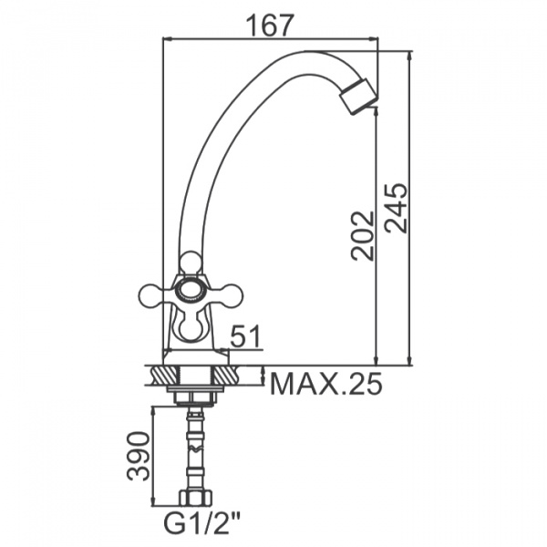 Смеситель для мойки Ledeme H19 L4819