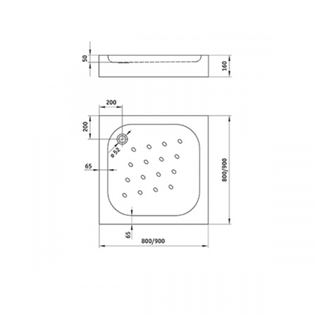 Поддон квадратный Deante Corner KTC_042B 80х80х16см