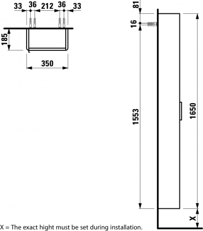 Шкаф-колонна Laufen Base 4026421109991 35x18x165