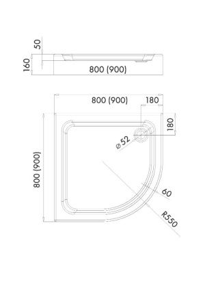 Душевой поддон iRegio Econo 2.0 LDBR323 90х90х16 см