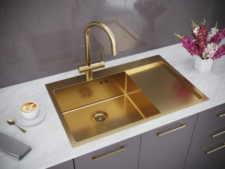 Мойка Paulmark KRONER 78F PM217851-BGL 510х780х200 мм, нержавеющая сталь, брашированное золото