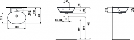 Умывальник Laufen The New Classic 8158524001091 50x45x14