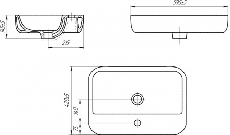 Умывальник Cersanit Caspia 60 Square S-UM-CAS60/1-S-w