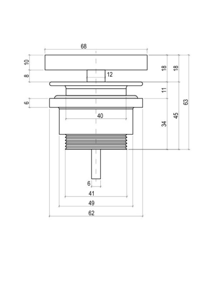 Донный клапан для раковины фиксированный D 602 покраска по RAL Salini 167301MF