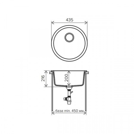 Кухонная мойка Tolero R-104 43.5x43.5 бежевый