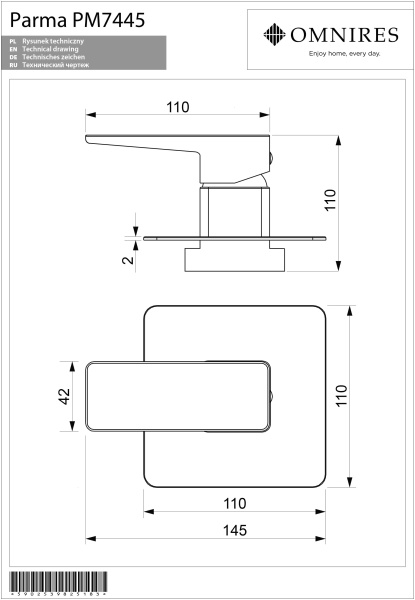 Смеситель для душа OMNIRES Parma PM7445BL