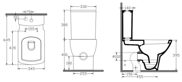 Унитаз ISVEA Soluzione напольный 345*645*400 белый c бачком и сиденьем с крышкой с микролифтом 10SZ04002SV/10BPS1002SV/40S40200I
