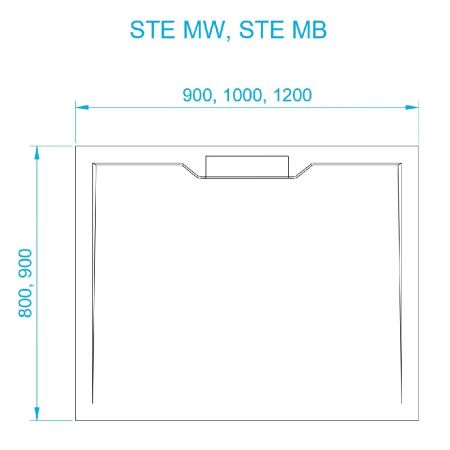 Душевой поддон прямоугольный RGW STE MW Белый мрамор 52342912-15 90х120х3.5 см