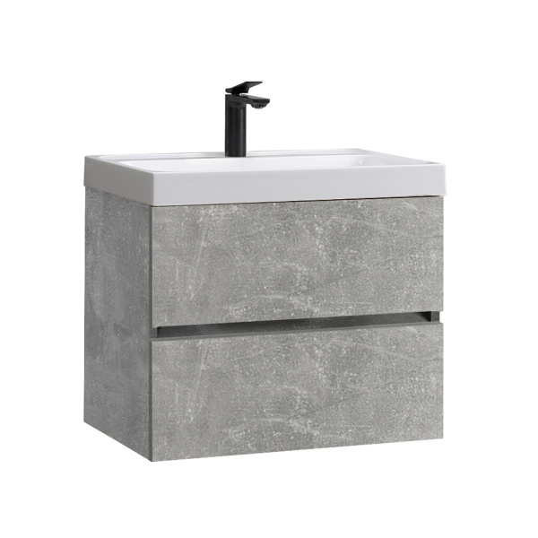 Тумба под умывальник Belux Бостон подвесная 60-02 Бетон Чикаго светло-серый